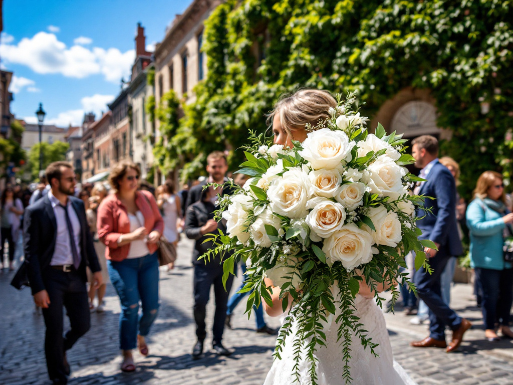 Cascading Bouquets: A Flowing Elegance