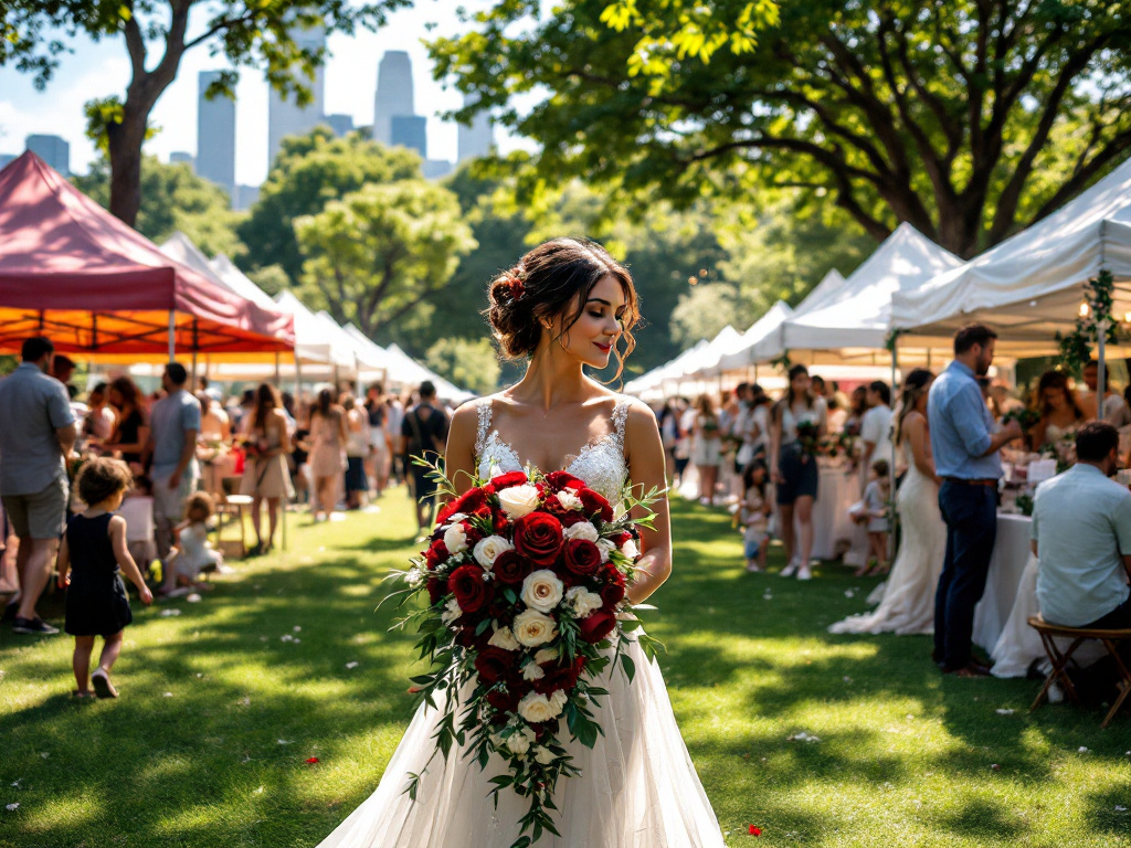 Cascading Bouquets: A Flowing Elegance