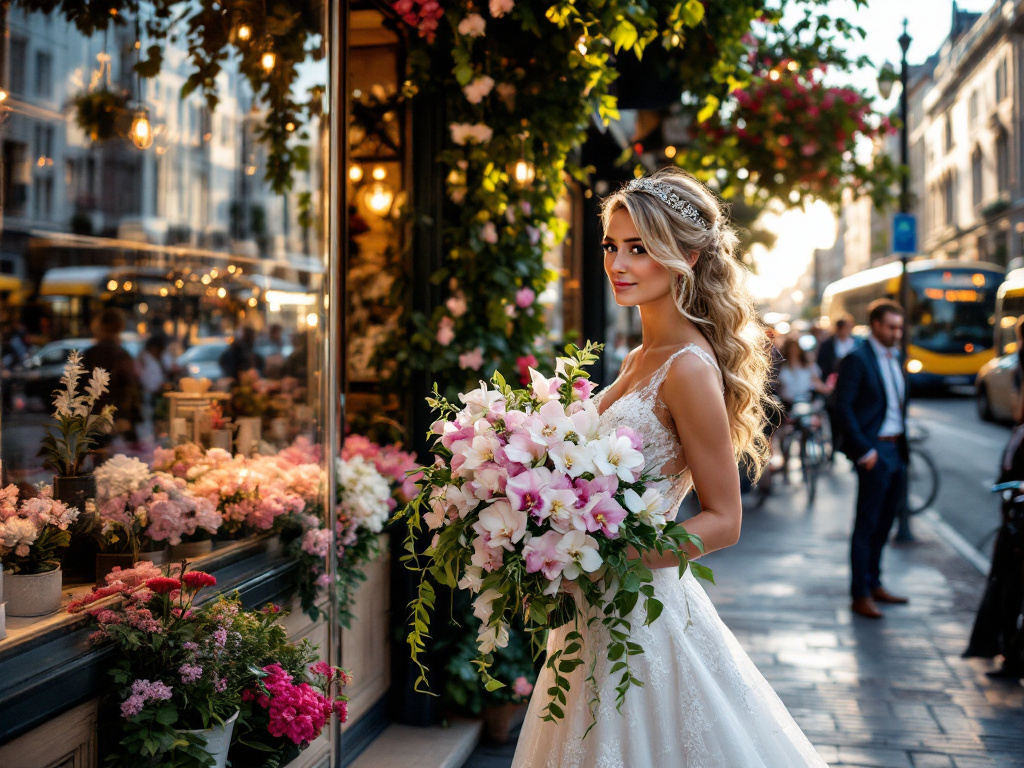 Cascading Bouquets: A Flowing Elegance