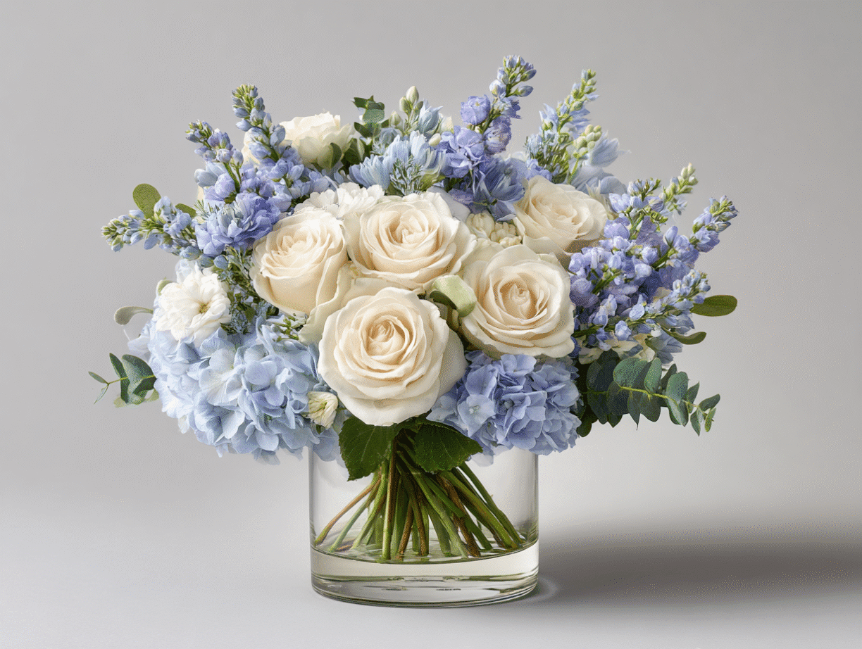 Delphinium and Roses