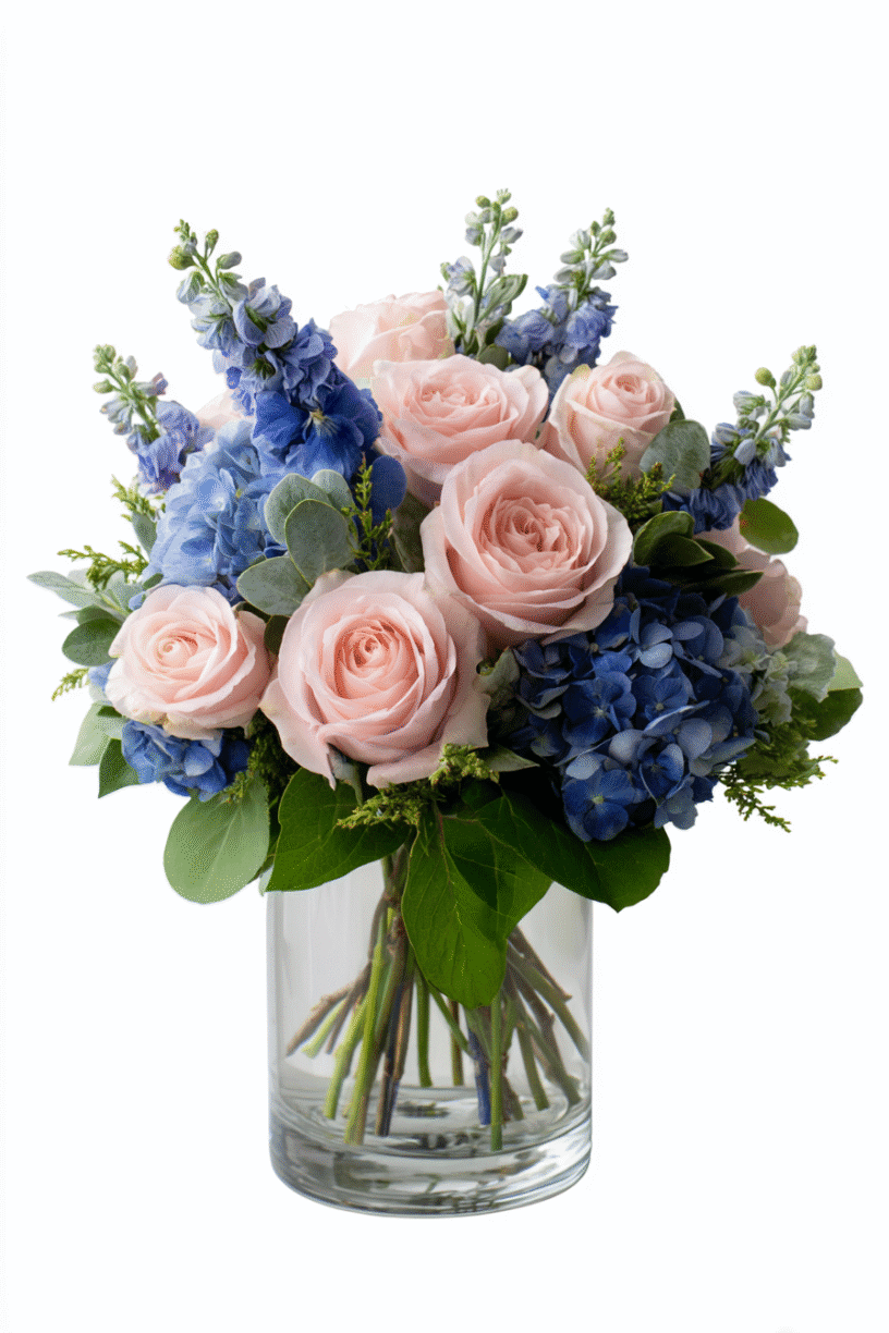 Delphinium and Roses