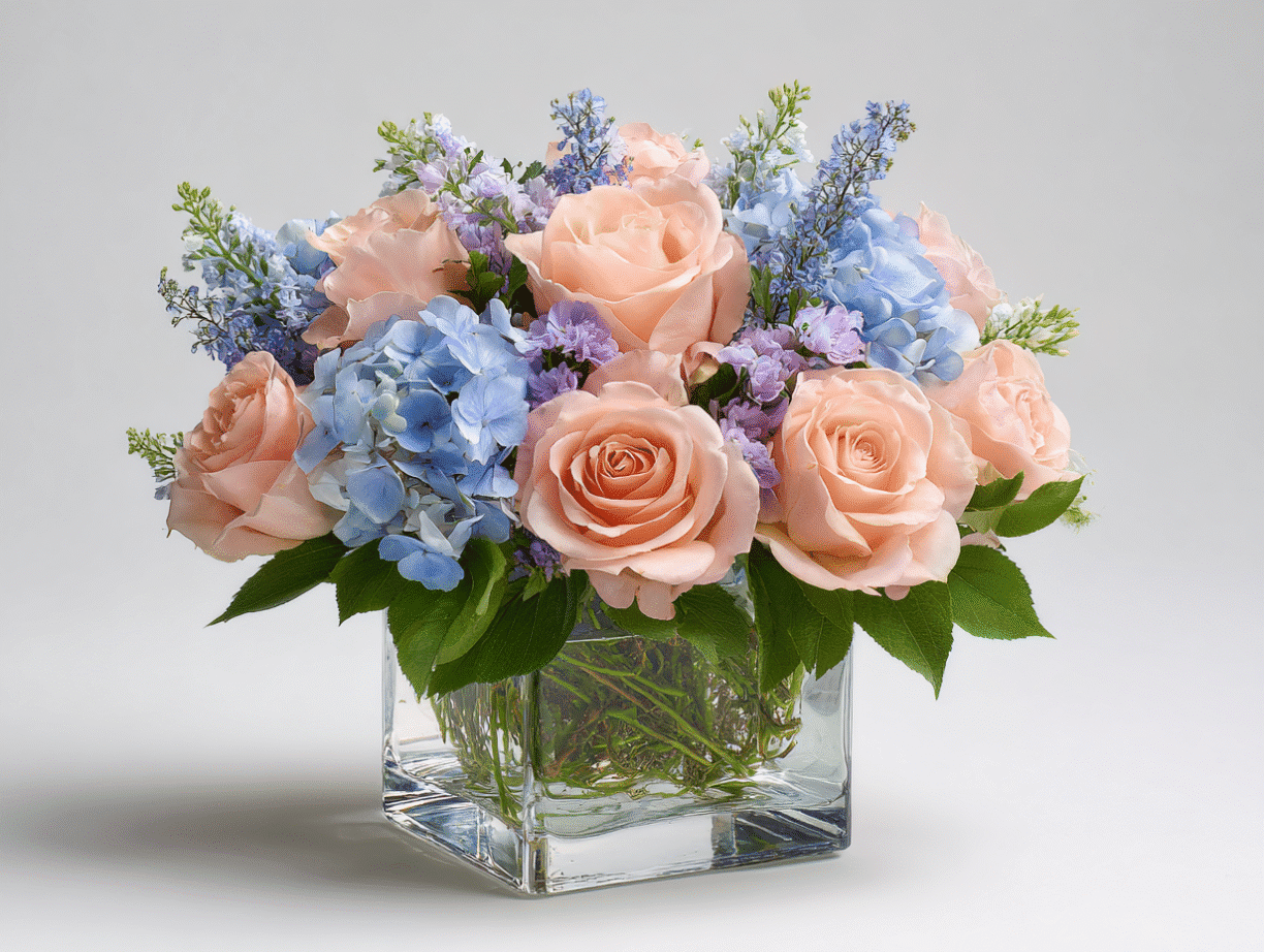 Delphinium and Roses