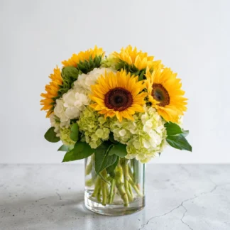 Sunflowers- Hydrangeas