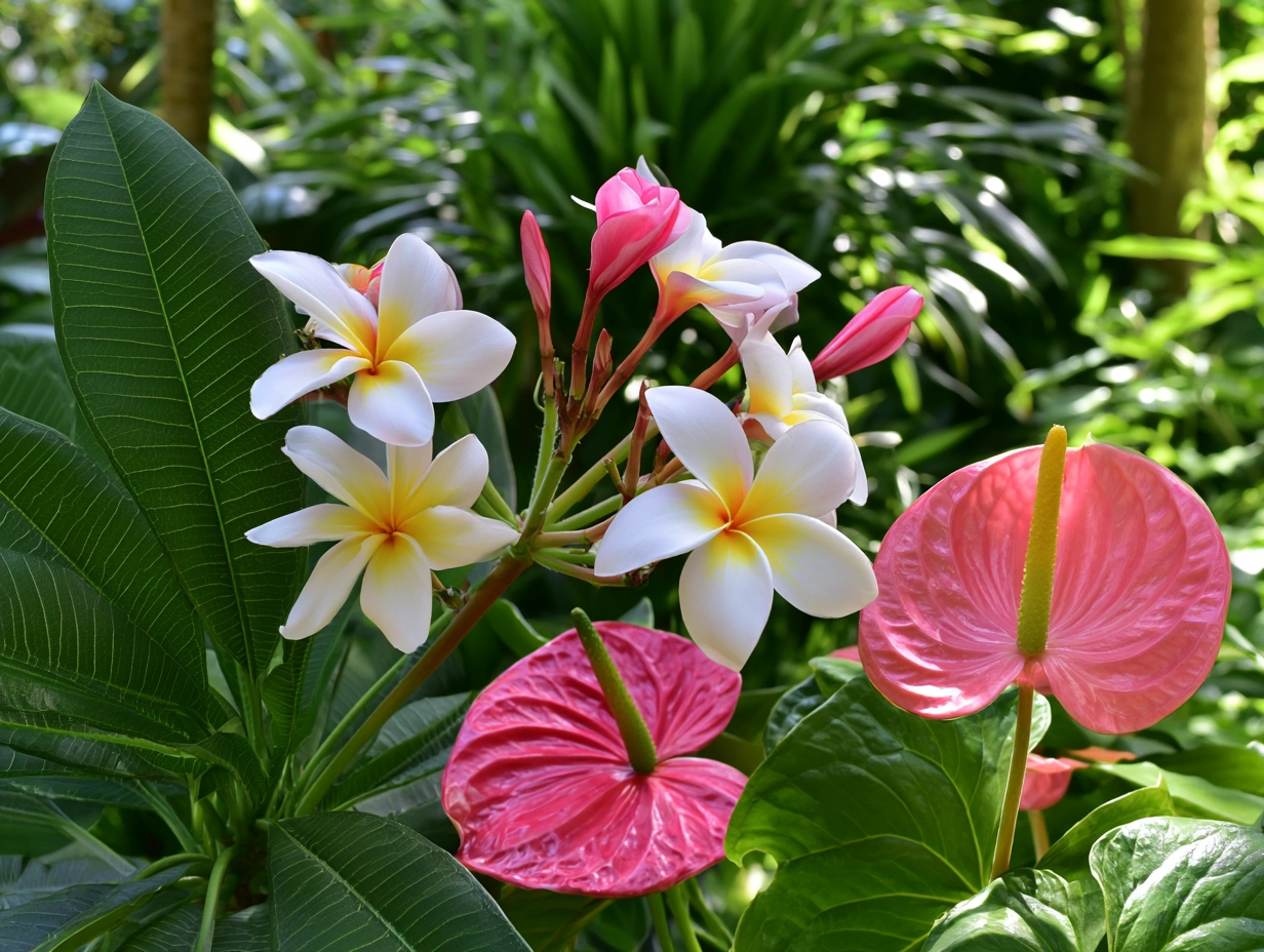 Plumeria and Anthuriums Tropical Elegance in Your Garden