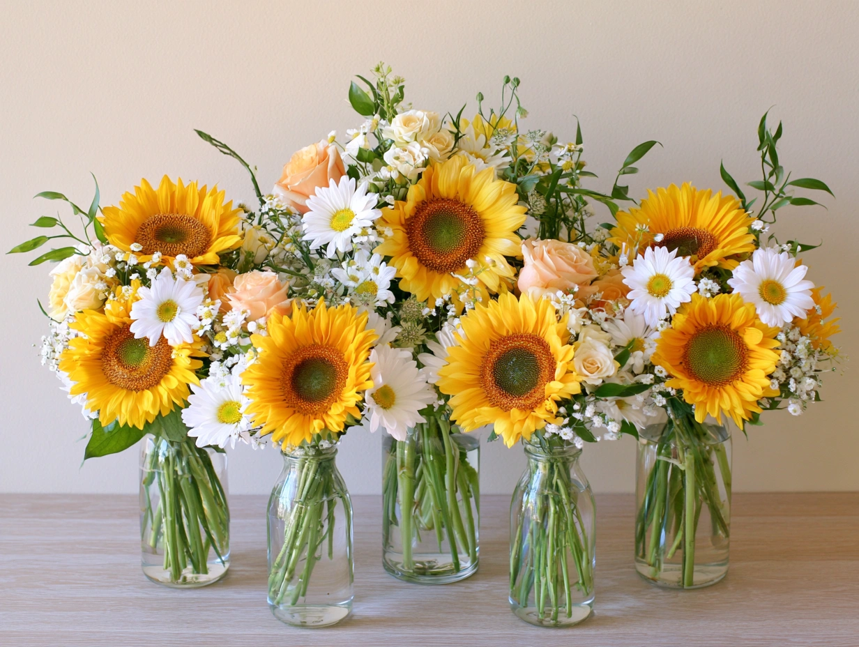 Sunflower and Daisies Delight