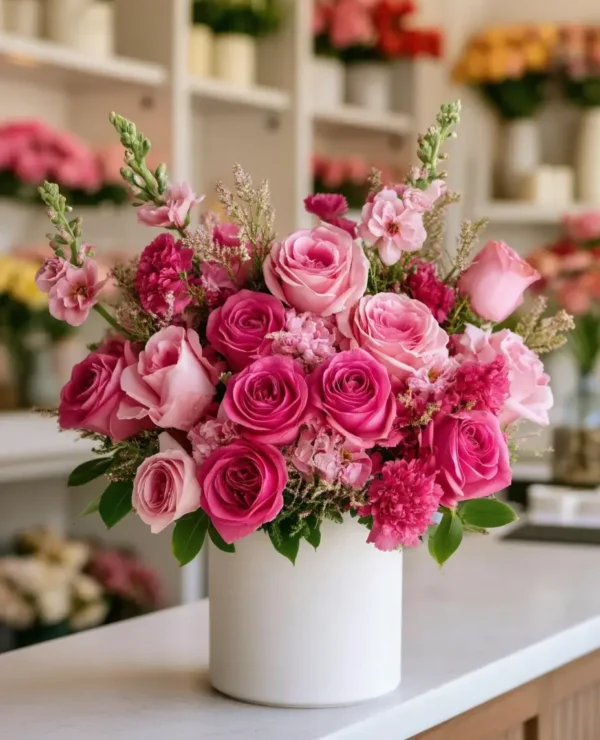 Always Beautiful Pink Roses Arrangement